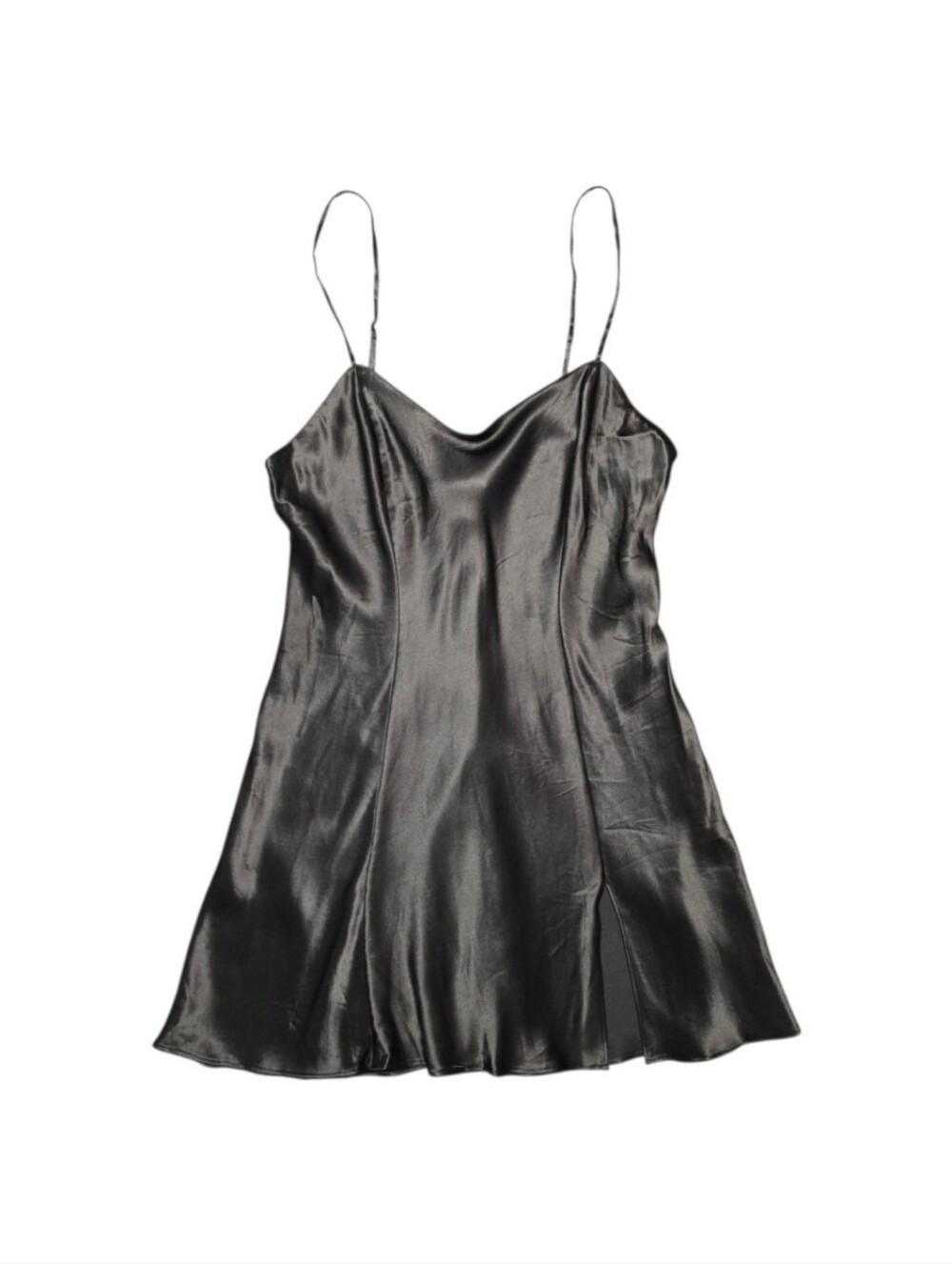 Victoria’s Secret 100% Silk Slip Dress | Black Y2K Lingerie Dress Medium